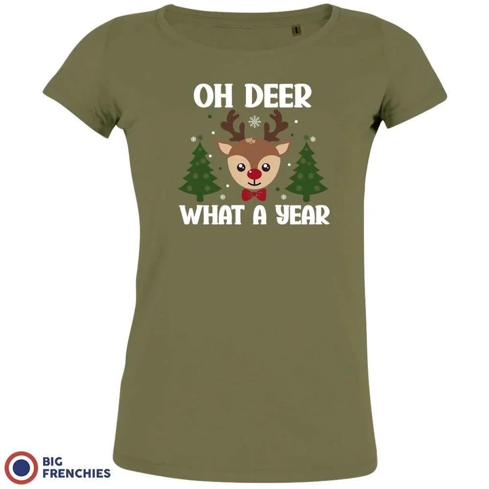 Oh Deer What A Year Christmas Women's Organic Cotton Tee - Create Marketplace