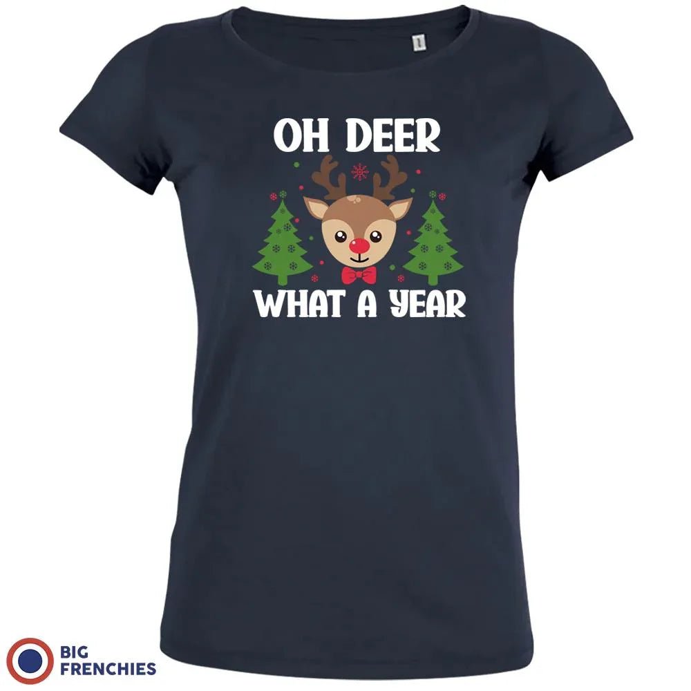 Oh Deer What A Year Christmas Women's Organic Cotton Tee - Create Marketplace