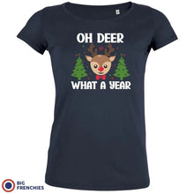 Oh Deer What A Year Christmas Women's Organic Cotton Tee - Create Marketplace