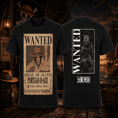 One Piece Portgas D. Ace Wanted Poster T-Shirt - Create Marketplace