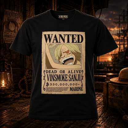 One Piece Vinsmoke Sanji Wanted T-Shirt - Create Marketplace