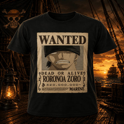 One Piece - Wanted Zoro T-Shirt - Create Marketplace