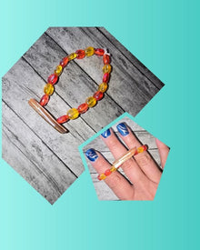 Orange Mother of Pearl Bracelet - made by kid Sam - Create Marketplace