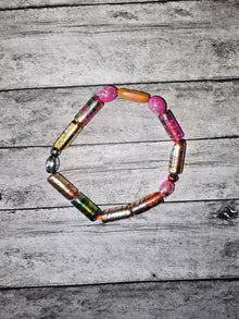Orange Mother of Pearl Bracelet - made by kid Sam - Create Marketplace