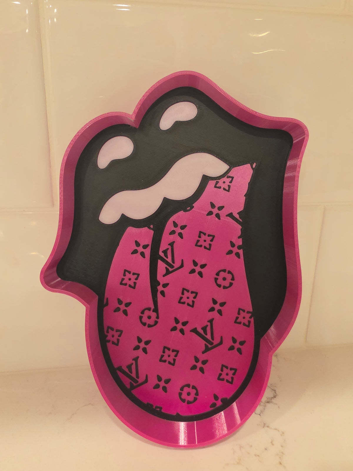 Pop Art Rock ’n’ Roll Designer Monogram Catchall Tray