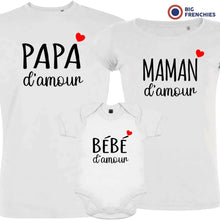 Papa Maman Bébé D'amour Matching Organic Cotton Family Set (Set of 3) - Create Marketplace