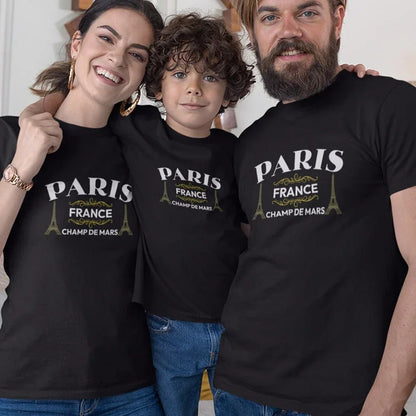 Paris Champ De Mars Matching Organic Cotton T-Shirts Family Set (Set of 3) - Create Marketplace