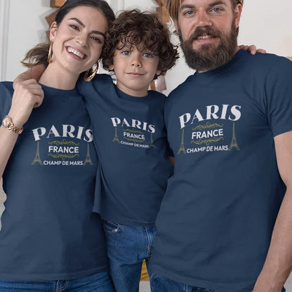 Paris Champ De Mars Matching Organic Cotton T-Shirts Family Set (Set of 3) - Create Marketplace