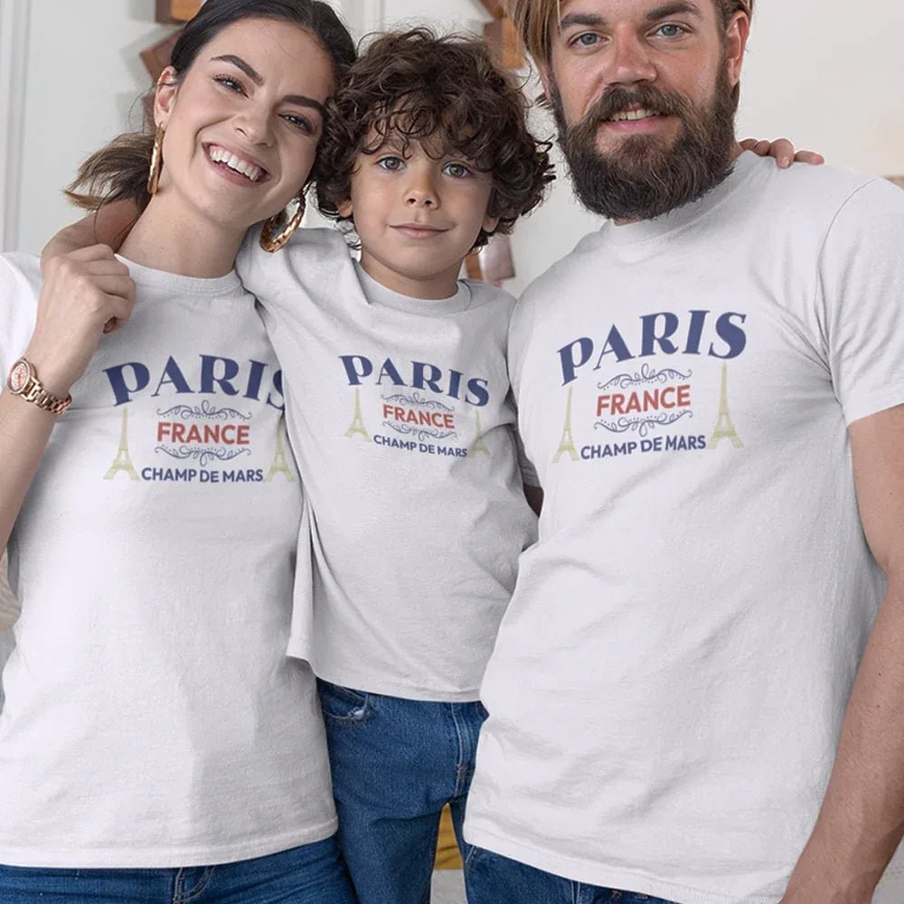 Paris Champ De Mars Matching Organic Cotton T-Shirts Family Set (Set of 3) - Create Marketplace