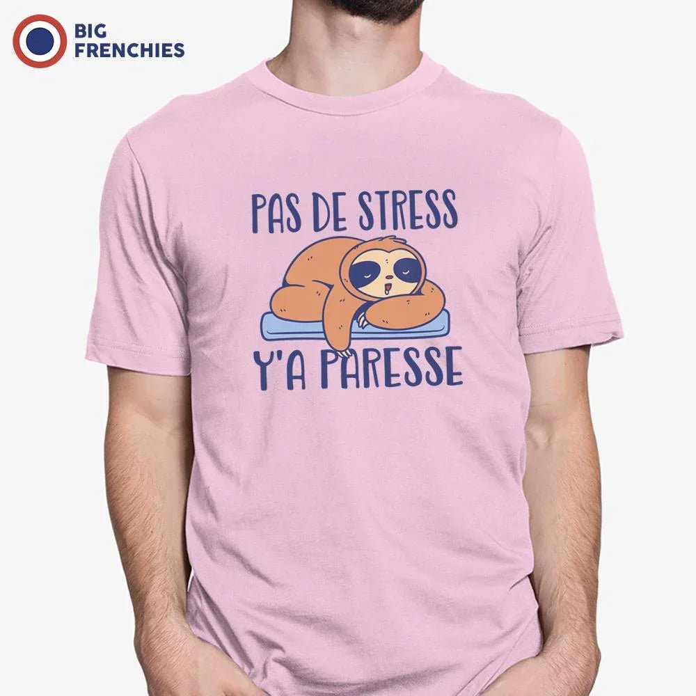 Pas De Stress Y'a Paresse Men's Organic Cotton Tee - Create Marketplace