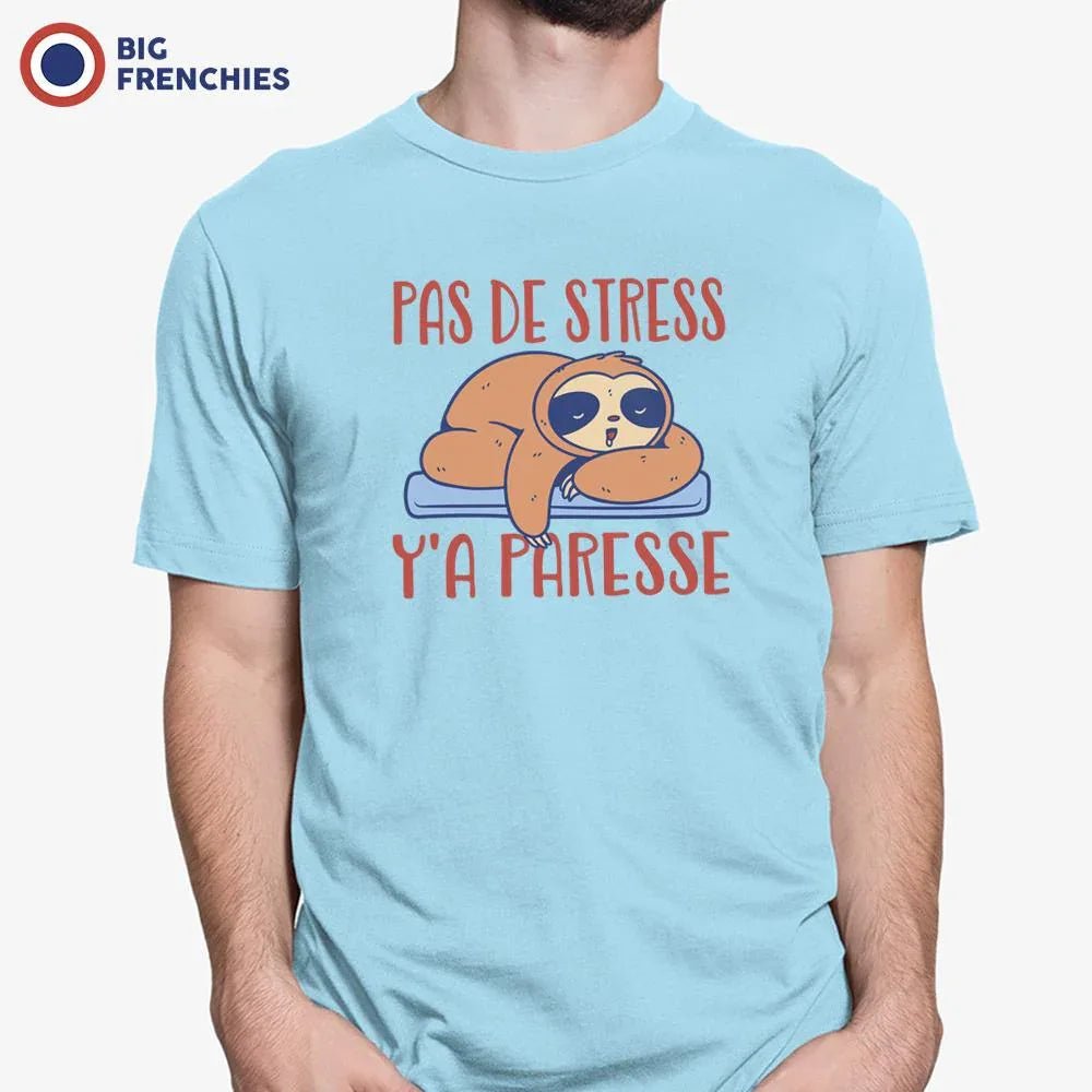 Pas De Stress Y'a Paresse Men's Organic Cotton Tee - Create Marketplace