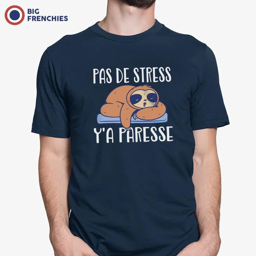 Pas De Stress Y'a Paresse Men's Organic Cotton Tee - Create Marketplace