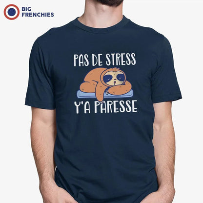 Pas De Stress Y'a Paresse Men's Organic Cotton Tee - Create Marketplace