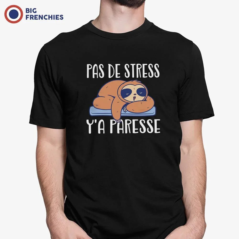 Pas De Stress Y'a Paresse Men's Organic Cotton Tee - Create Marketplace
