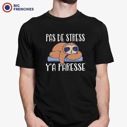 Pas De Stress Y'a Paresse Men's Organic Cotton Tee - Create Marketplace