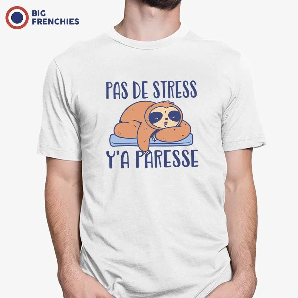 Pas De Stress Y'a Paresse Men's Organic Cotton Tee - Create Marketplace