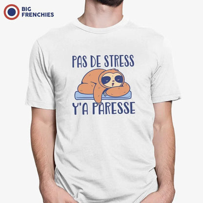 Pas De Stress Y'a Paresse Men's Organic Cotton Tee - Create Marketplace