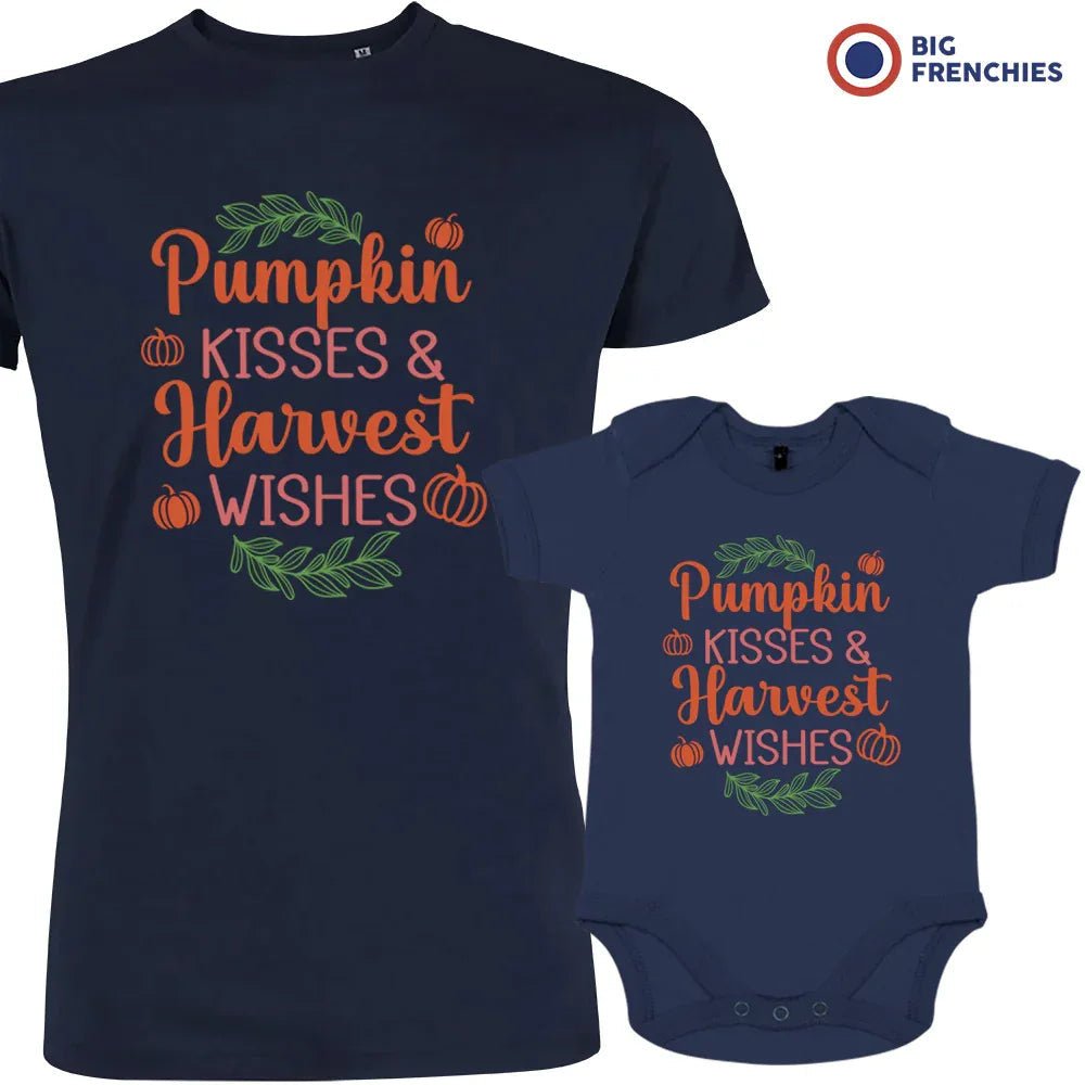 Pumpkin Kisses & Harvest Wishes Dad and Child Organic Cotton family Set (Set of 2) - Create Marketplace