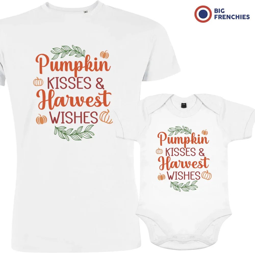 Pumpkin Kisses & Harvest Wishes Dad and Child Organic Cotton family Set (Set of 2) - Create Marketplace