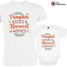 Pumpkin Kisses & Harvest Wishes Dad and Child Organic Cotton family Set (Set of 2) - Create Marketplace