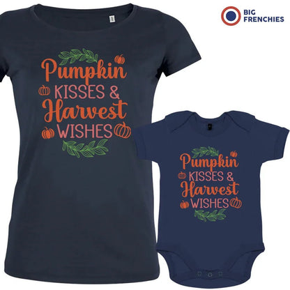 Pumpkin Kisses & Harvest Wishes Mom and Child Organic Cotton family Set (Set of 2) - Create Marketplace