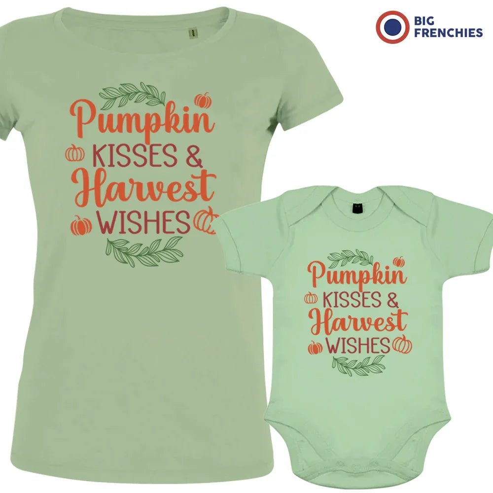 Pumpkin Kisses & Harvest Wishes Mom and Child Organic Cotton family Set (Set of 2) - Create Marketplace