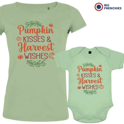Pumpkin Kisses & Harvest Wishes Mom and Child Organic Cotton family Set (Set of 2) - Create Marketplace