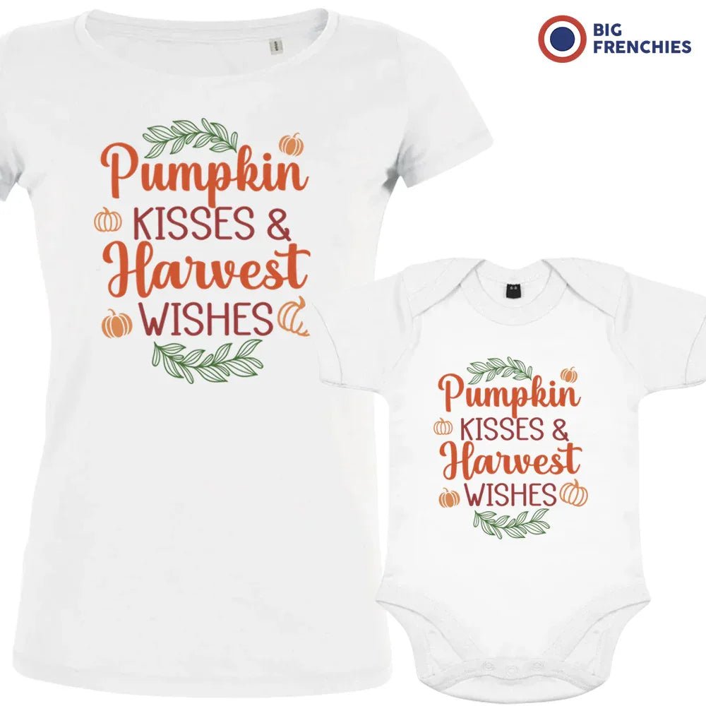 Pumpkin Kisses & Harvest Wishes Mom and Child Organic Cotton family Set (Set of 2) - Create Marketplace