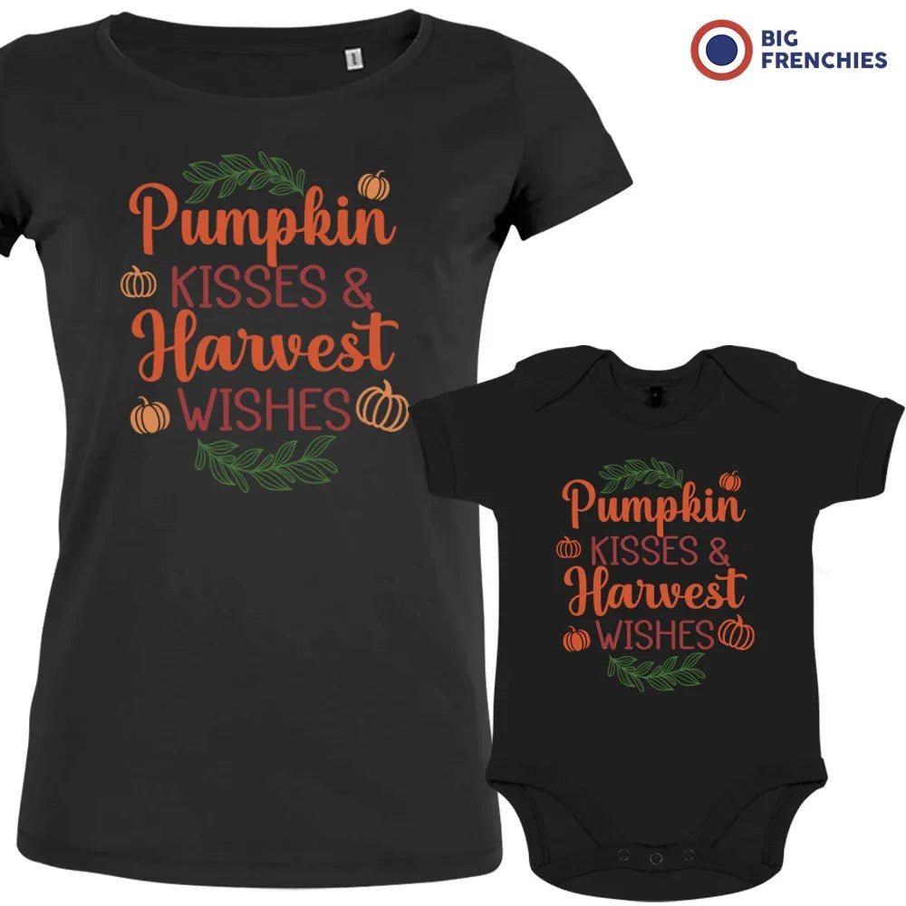 Pumpkin Kisses & Harvest Wishes Mom and Child Organic Cotton family Set (Set of 2) - Create Marketplace