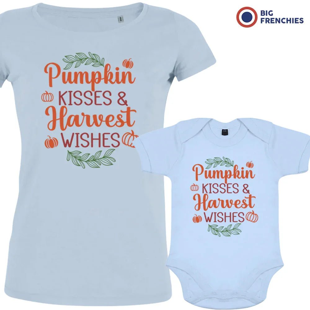Pumpkin Kisses & Harvest Wishes Mom and Child Organic Cotton family Set (Set of 2) - Create Marketplace