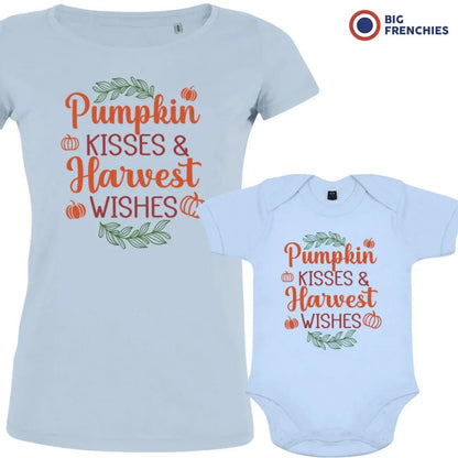 Pumpkin Kisses & Harvest Wishes Mom and Child Organic Cotton family Set (Set of 2) - Create Marketplace