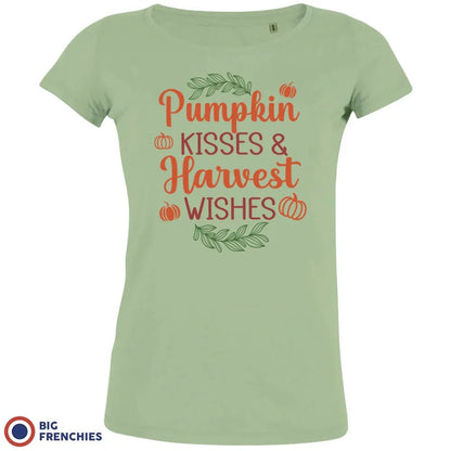 Pumpkin Kisses & Harvest Wishes Women's Organic Cotton Tee - Create Marketplace