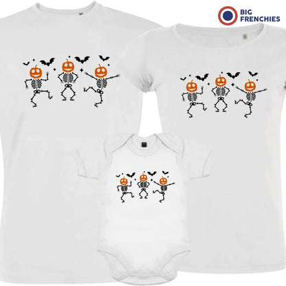 Pumpkin Skeleton Dance Halloween Matching Organic Cotton Family Set (Set of 3) - Create Marketplace