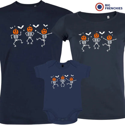 Pumpkin Skeleton Dance Halloween Matching Organic Cotton Family Set (Set of 3) - Create Marketplace
