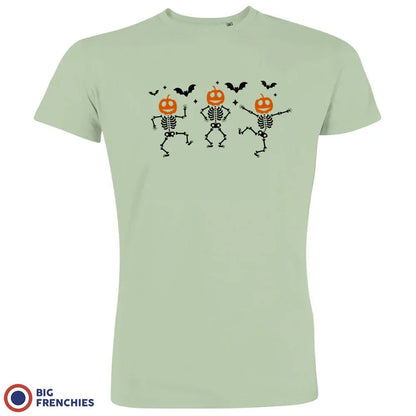 Pumpkin Skeleton Dance Halloween Men's Organic Cotton Tee - Create Marketplace