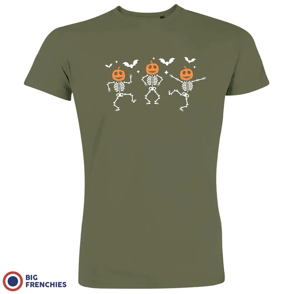 Pumpkin Skeleton Dance Halloween Men's Organic Cotton Tee - Create Marketplace