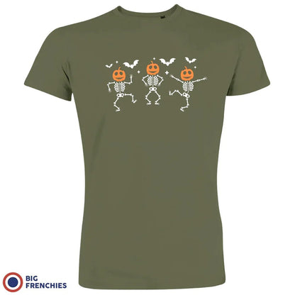 Pumpkin Skeleton Dance Halloween Men's Organic Cotton Tee - Create Marketplace