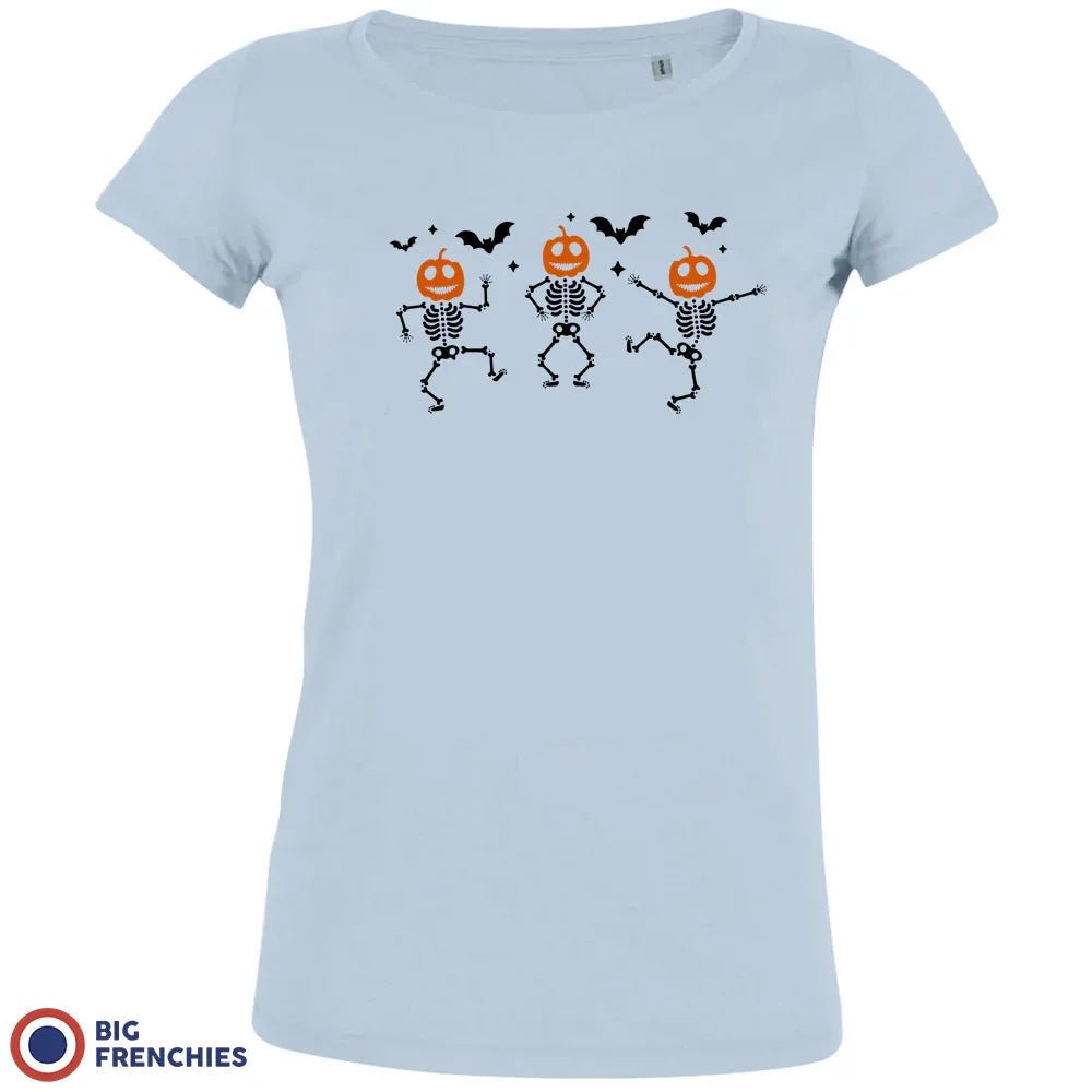 Pumpkin Skeleton Dance Halloween Women's Organic Cotton Tee - Create Marketplace