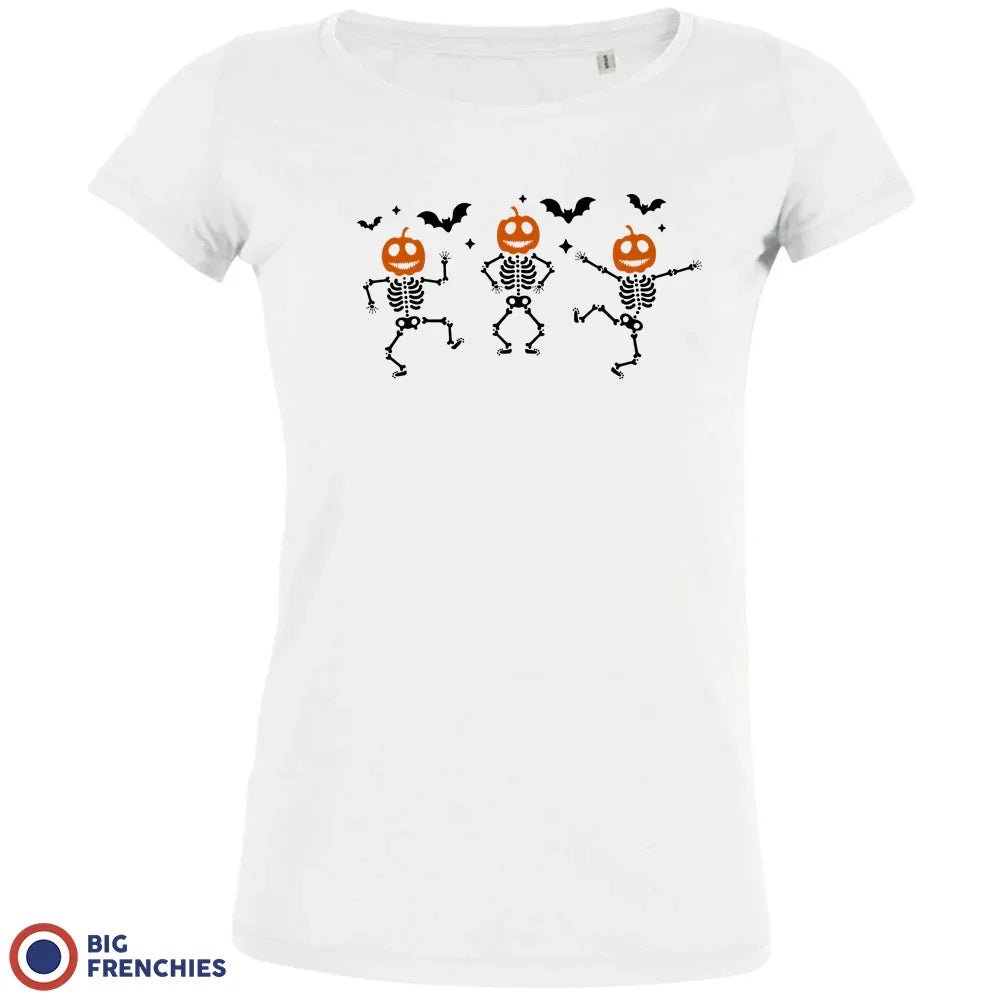 Pumpkin Skeleton Dance Halloween Women's Organic Cotton Tee - Create Marketplace