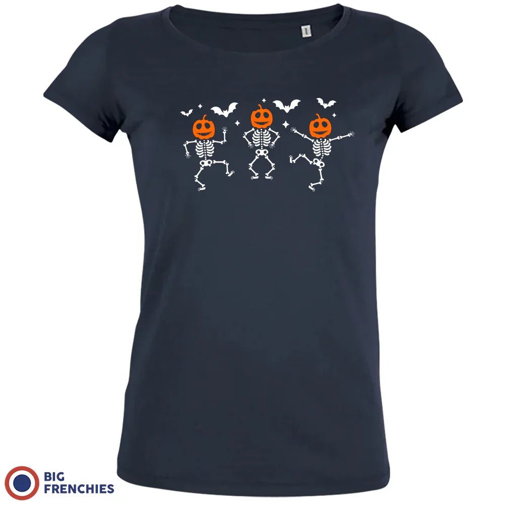 Pumpkin Skeleton Dance Halloween Women's Organic Cotton Tee - Create Marketplace