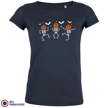 Pumpkin Skeleton Dance Halloween Women's Organic Cotton Tee - Create Marketplace