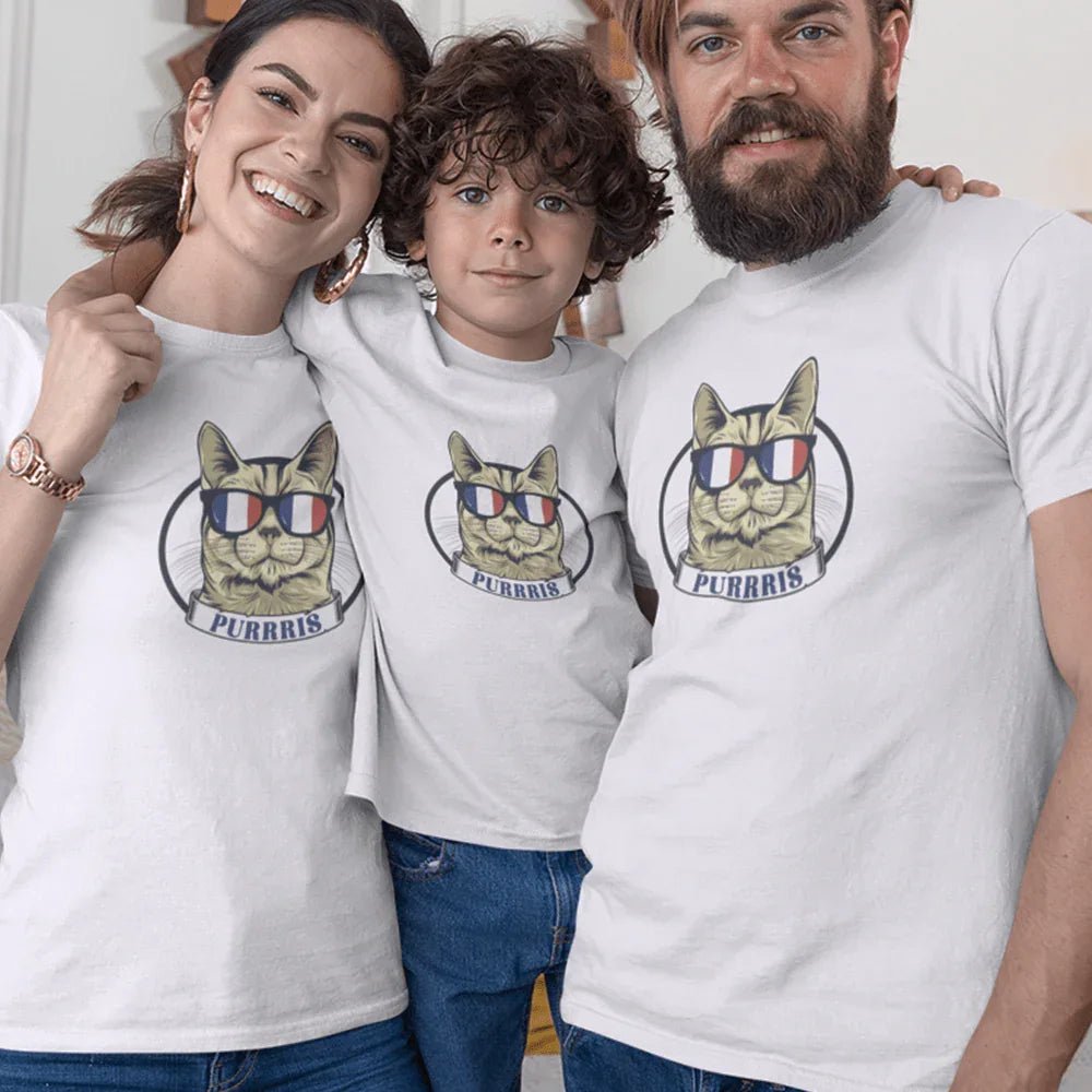 Purrris French Cat Matching Organic Cotton T-Shirts Family Set (Set of 3) - Create Marketplace