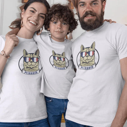 Purrris French Cat Matching Organic Cotton T-Shirts Family Set (Set of 3) - Create Marketplace