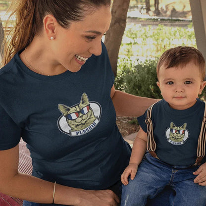 Purrris French Cat Mom and Child Organic Cotton T-Shirts family Set (Set of 2) - Create Marketplace