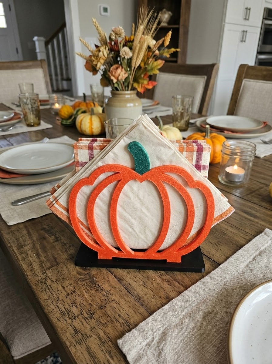 Pumpkin Napkin Holder 3D Printed