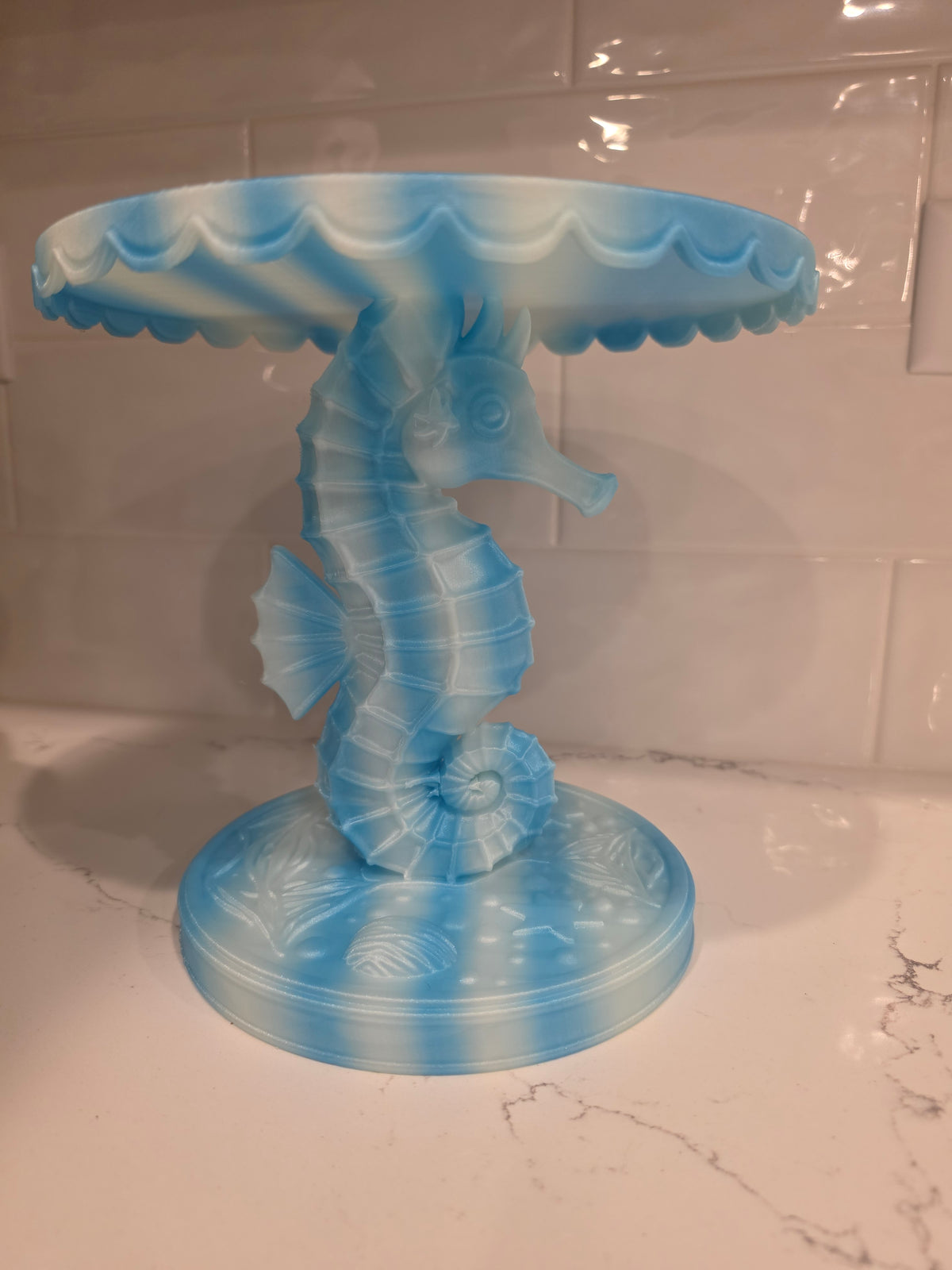 Coastal Seahorse Cake Stand