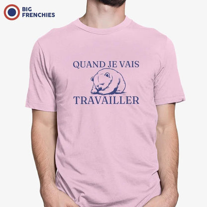 Quand Je Vais Travailler Men's Organic Cotton Tee - Create Marketplace