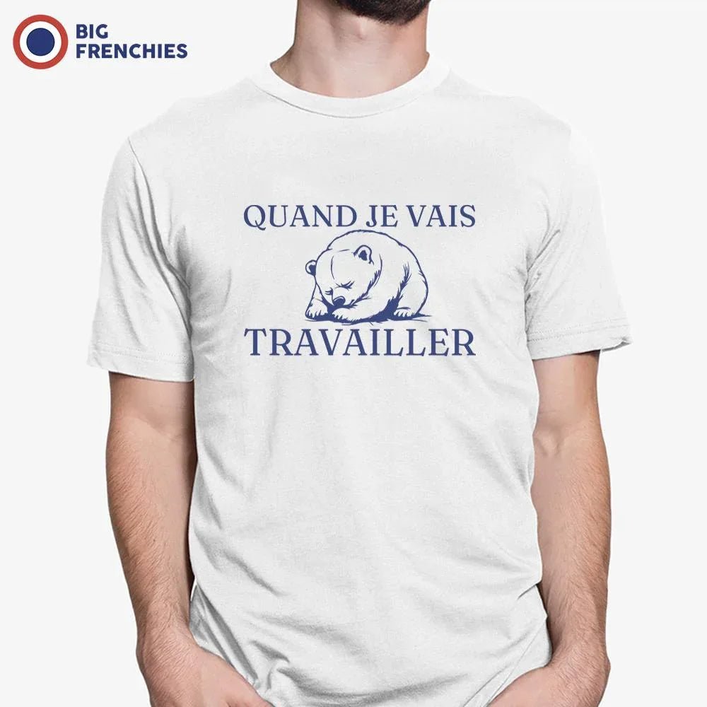 Quand Je Vais Travailler Men's Organic Cotton Tee - Create Marketplace