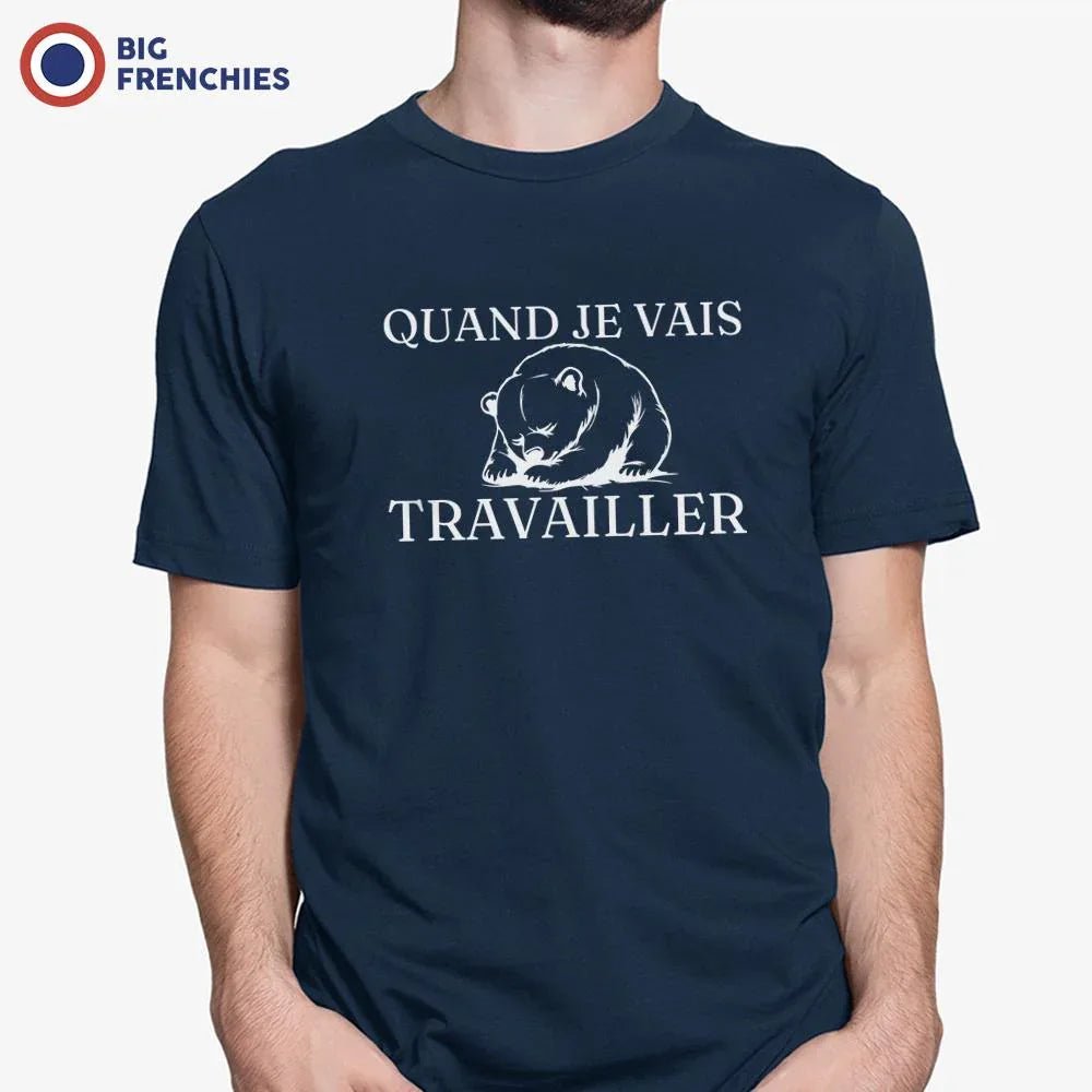 Quand Je Vais Travailler Men's Organic Cotton Tee - Create Marketplace