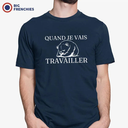 Quand Je Vais Travailler Men's Organic Cotton Tee - Create Marketplace